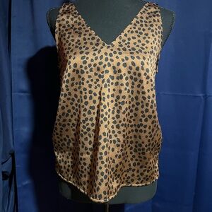 Old Navy Black and Brown Spotted Camisole